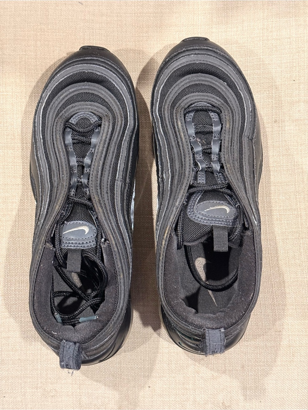 Nike Air Max 97 Men's Black Low Top Lace Up Sneakers Rubber Outsole